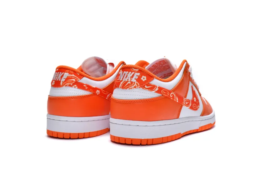 All White Nike Dunks Low Orange Paisley DH4401-103