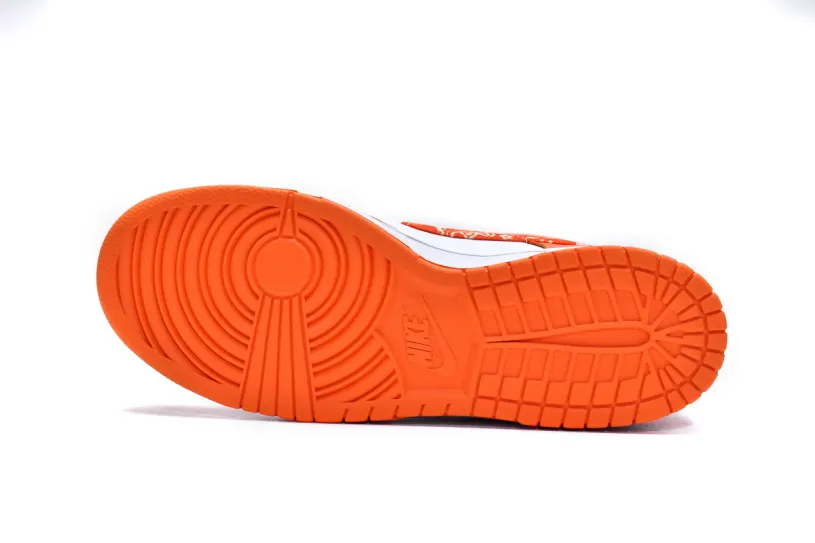 All White Nike Dunks Low Orange Paisley DH4401-103
