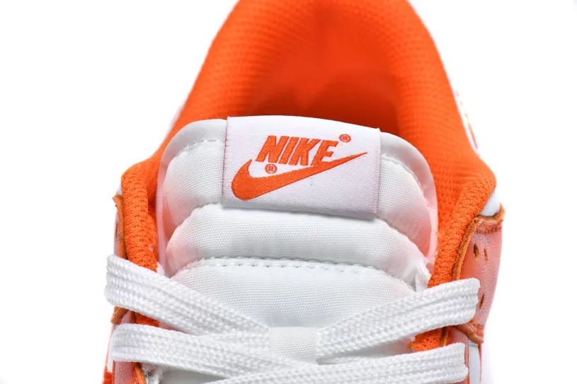 All White Nike Dunks Low Orange Paisley DH4401-103