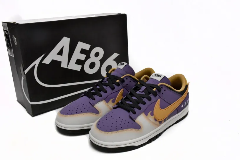 Nike Dunk Low Anthracite Low AE86 Purple Yellow DD1391-106