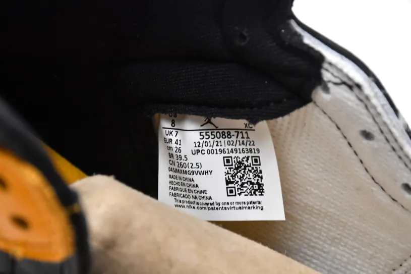 Air Jordan 1 Black Red And Blue High OG Yellow Toe  555088-711