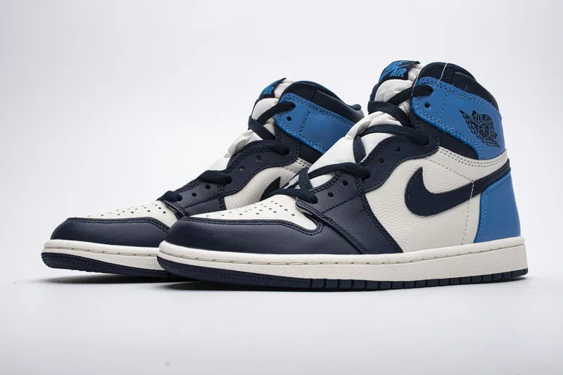 Air Jordan 1 Mid Black White Retro High Obsidian UNC 555088-140
