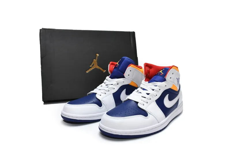 Air Jordan 1 Black Orange Mid Royal Blue Laser Orange 554724-131