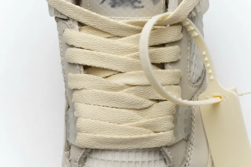 OFF White x Air Jordan 4 Black Red Grey Retro Sail  CV9388-100  (Best Quality)