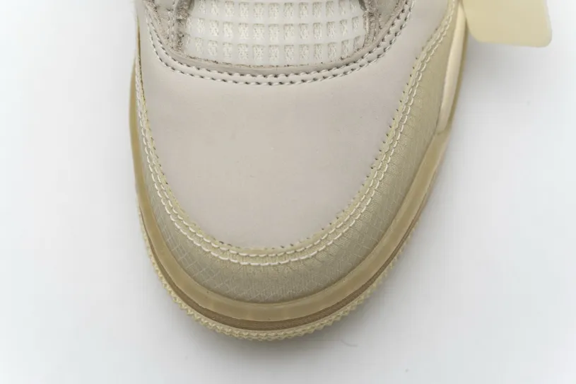 OFF White x Air Jordan 4 Black Red Grey Retro Sail  CV9388-100  (Best Quality)