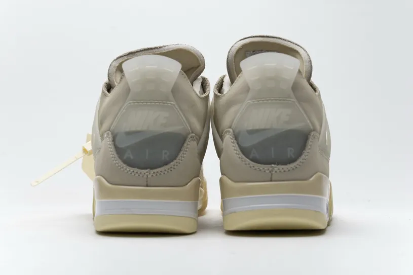 OFF White x Air Jordan 4 Black Red Grey Retro Sail  CV9388-100  (Best Quality)