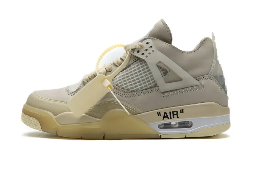 OFF White x Air Jordan 4 Retro Sail CV9388-100 (Best Quality)