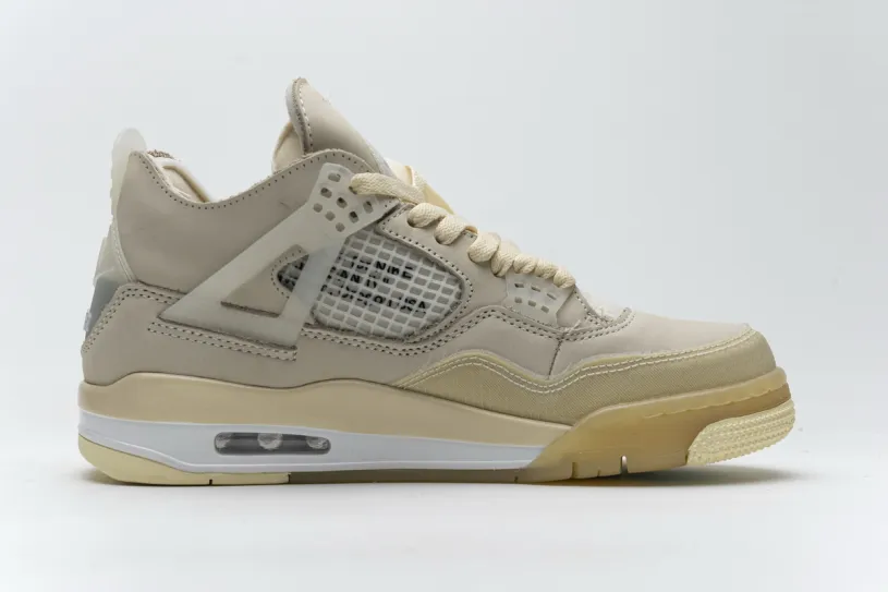 OFF White x Air Jordan 4 Black Red Grey Retro Sail  CV9388-100  (Best Quality)