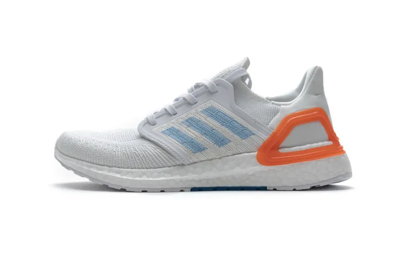Adidas Ultra Boost  20 White Sharp Blue True Orange EG0768