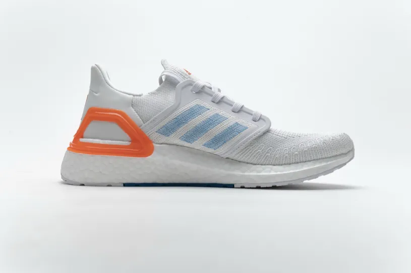 Adidas Ultra Boost  20 White Sharp Blue True Orange EG0768