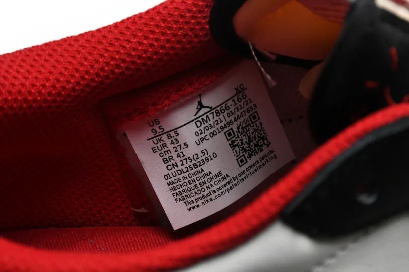 Travis Scott x Lace Air Jordan 1 Low Black Red DM7866-166