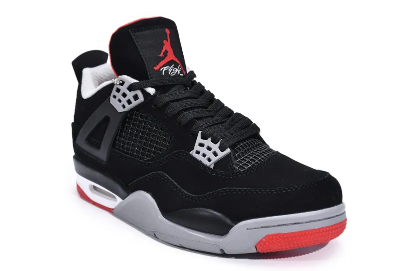 Cheap Air Jordan 4 Red Suede Retro Bred  308497-060