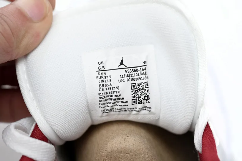 Shoe Stors In Billings Air Jordan Mid 1 Low All-white Red 553560-164