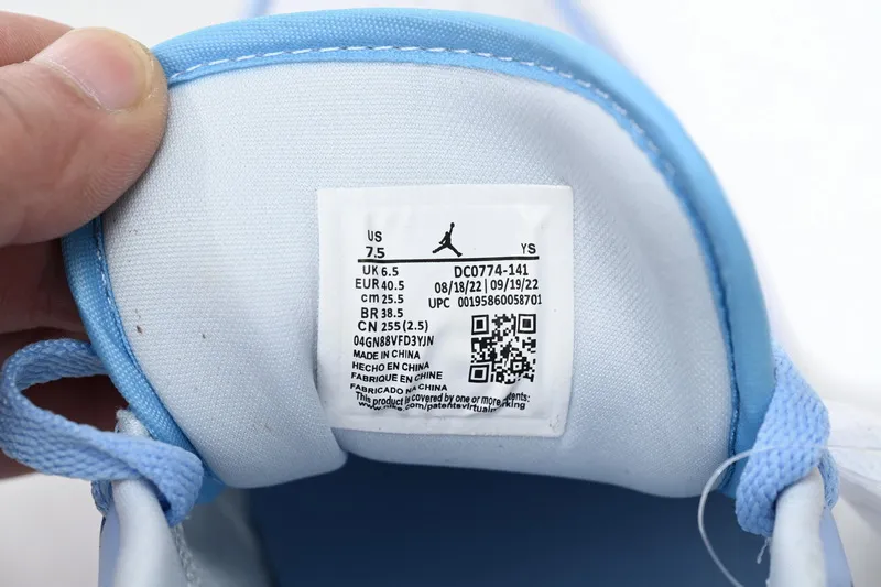 Air Jordan 1 Low White Grey Low White Blue DC0774-141