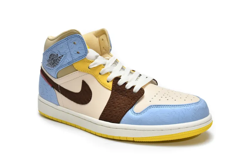 Air Jordan 1 Blue And Black Mid SE Fearless Maison Chateau CU2803-200