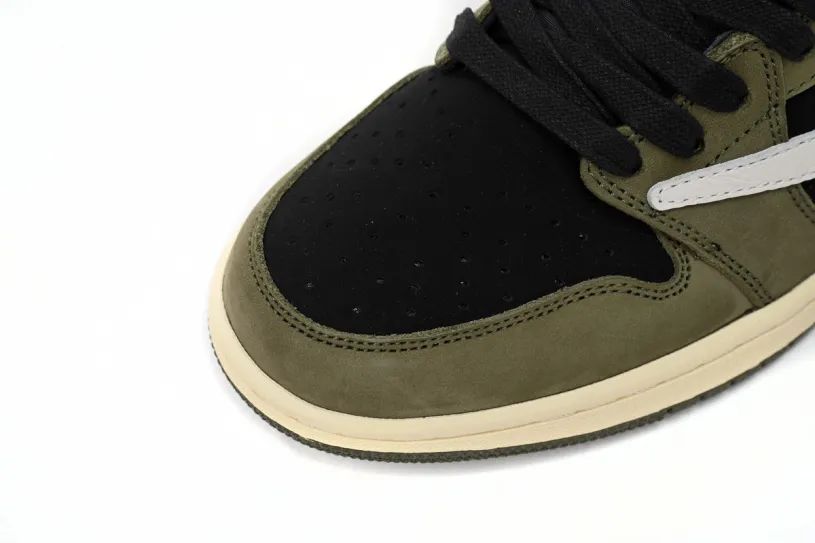 Travis Scott x Air Jordan Retro 1 Black White Low Green Barb CQ4277-200