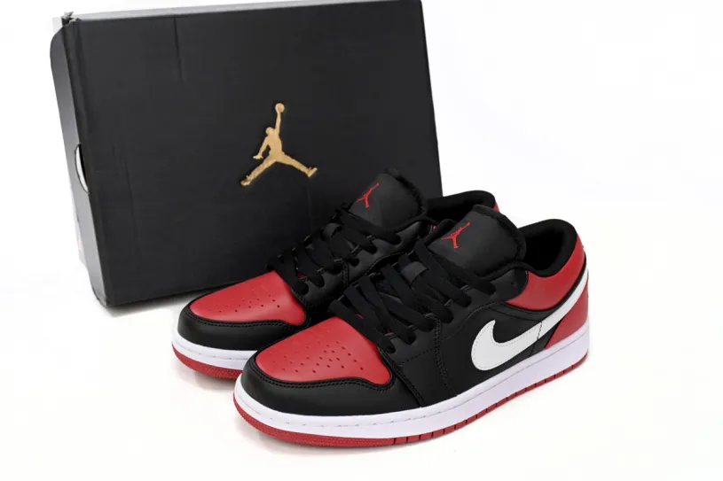 Air Jordan 1 Black Toe Low Retro Black Red 553558-066