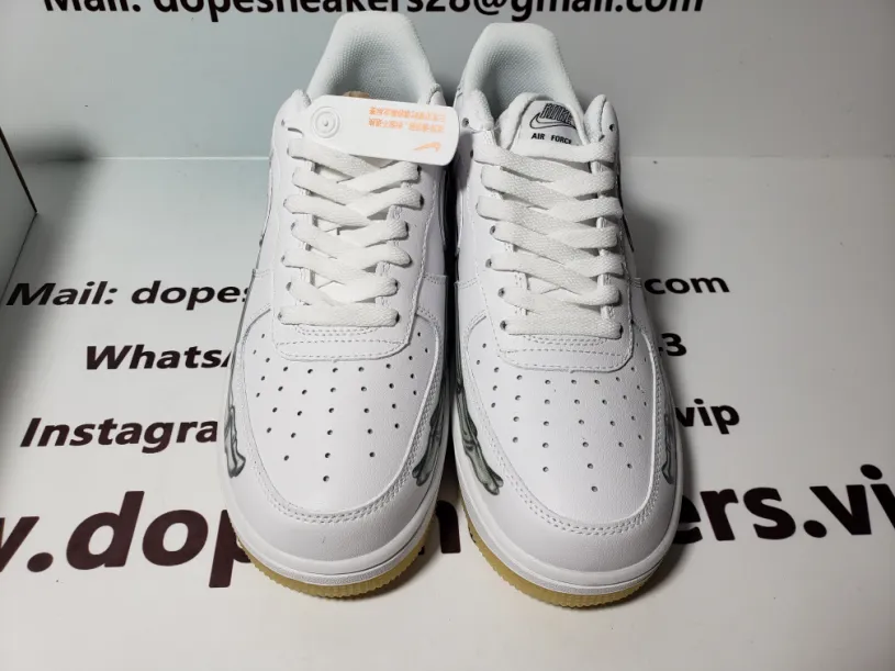 Nike Air Force 1 Off White Low Skeleton Halloween (2018) BQ7541-100