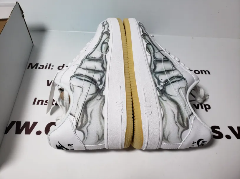Nike Air Force 1 Off White Low Skeleton Halloween (2018) BQ7541-100