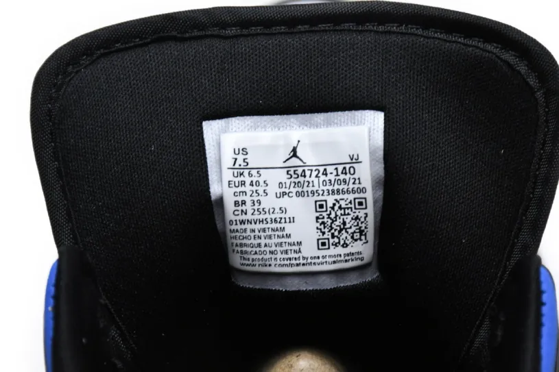 Air Jordan Wolf Grey 1 Mid Racer Blue 554724-140