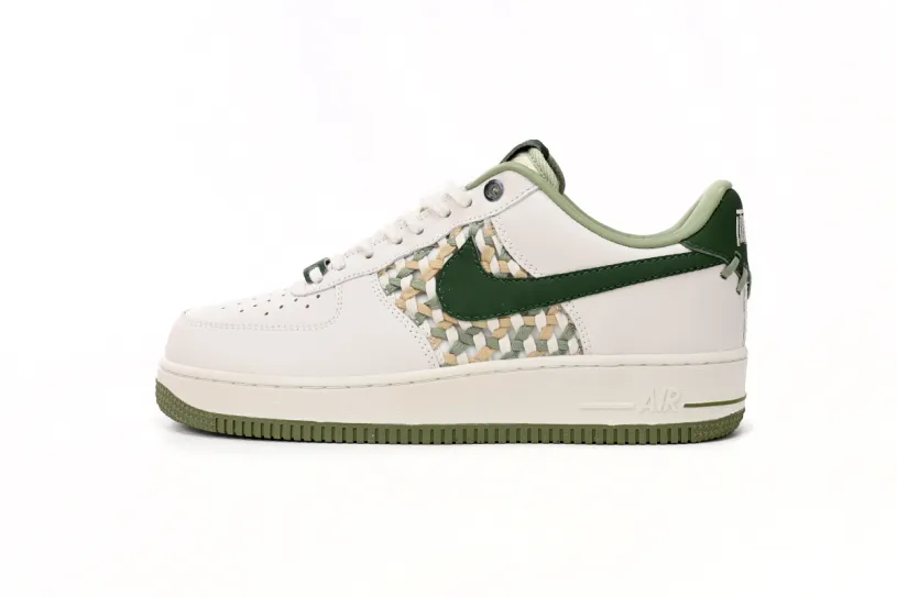 Nike Air Force 1 Low '07 Premium NAI-KE Bamboo Weave Sail Gorge Green FN0369-100