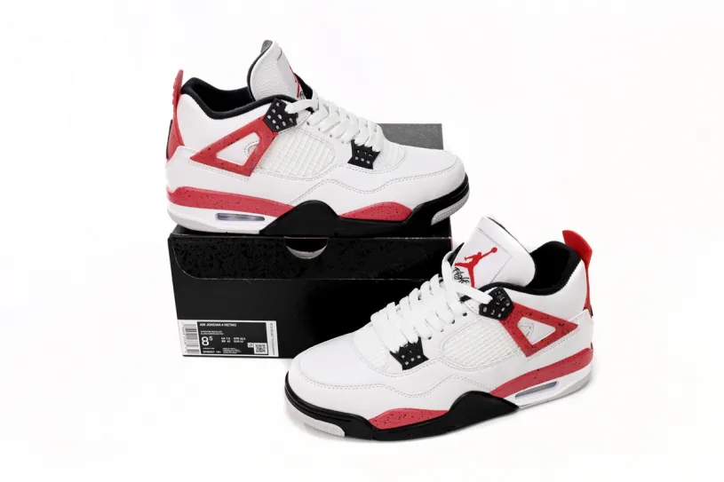 Size 10 Men's Air Jordan Retro 4 Retro Red Cement DH6927-161