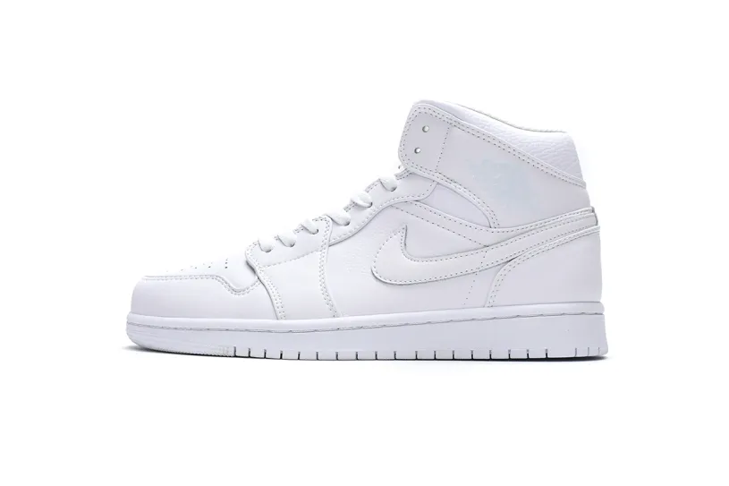 Air Jordan 1 Mid Triple White 554724-129