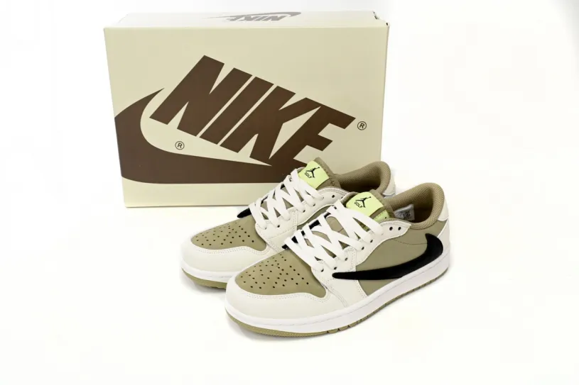 Travis Scott x Air Jordan 1 Linen Low Golf “Olive” FZ3124-200