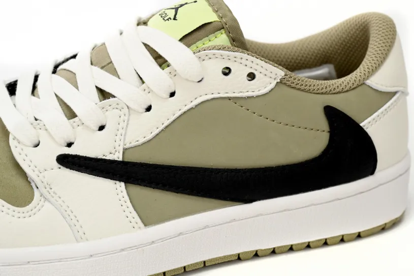 Travis Scott x Air Jordan 1 Linen Low Golf “Olive” FZ3124-200