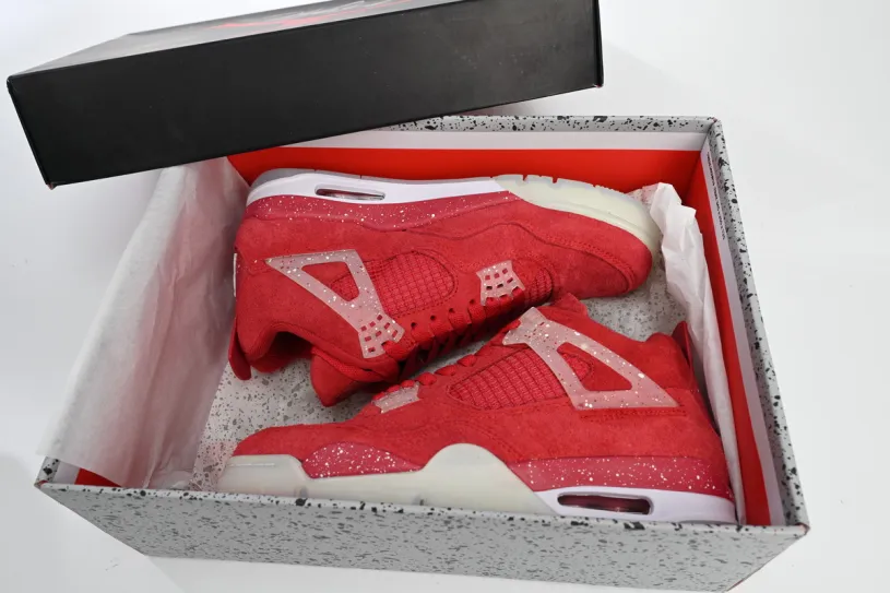 Air Jordan 4 Retro Black And Red Retro Wine red ink splashing 904282