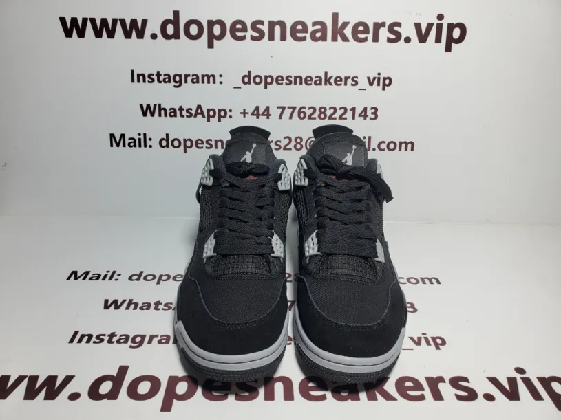 Cheap Air Jordan 4 Retro White And Green Retro Black Canvas DH7138-006