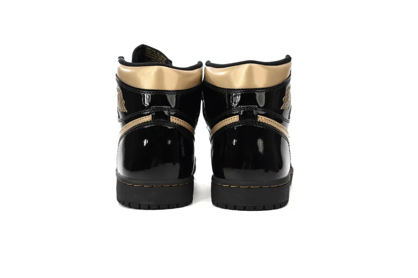 Air Jordan 1 Red And Grey High OG Patent Black Metallic Gold 555088-032