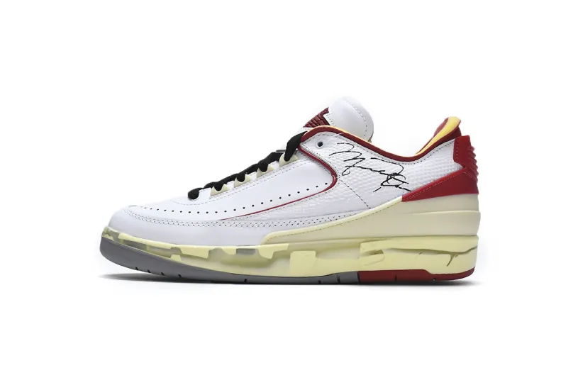 Off White x Air Jordan 2 Retro Low SP White and Varsity Red DJ4375-106
