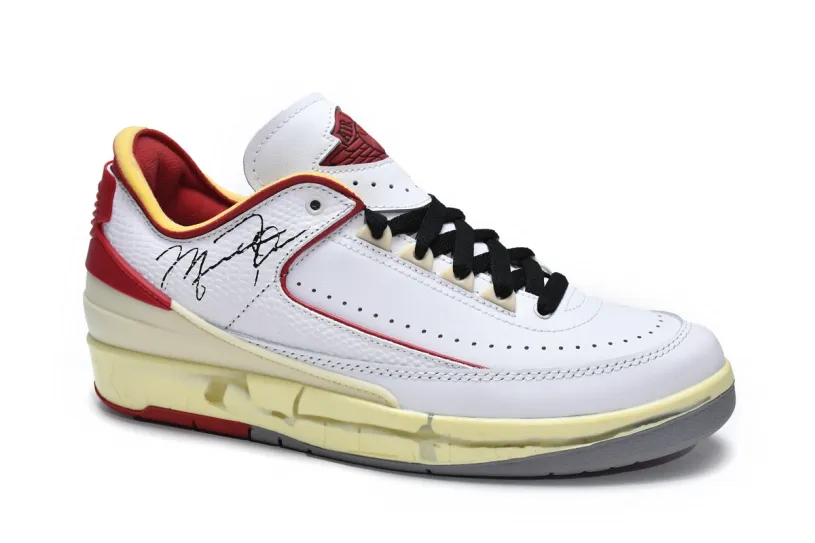 Off White x Air Jordan 2 Retro Low SP White and Varsity Red DJ4375-106