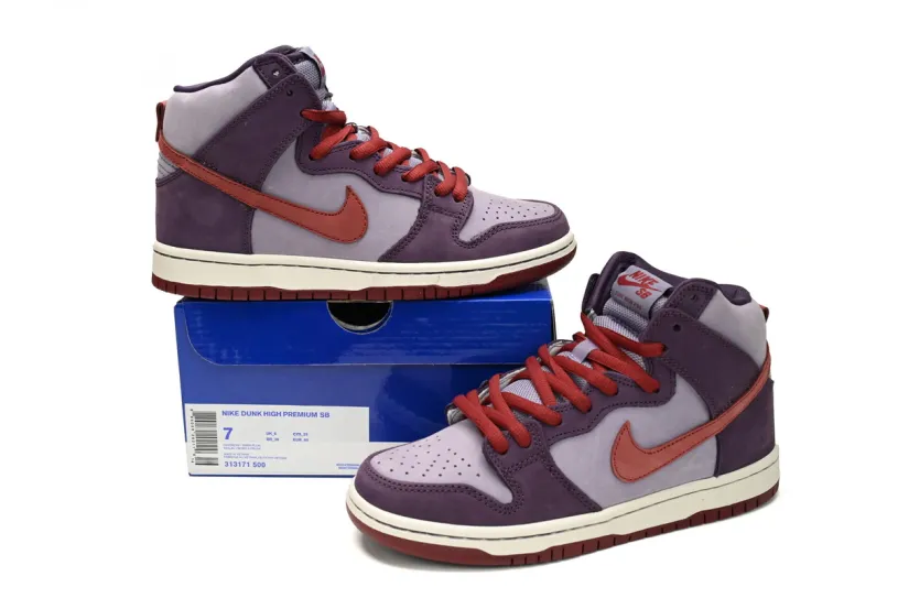 Grey Nike Dunk High SB High Daybreak Plum 313171-500