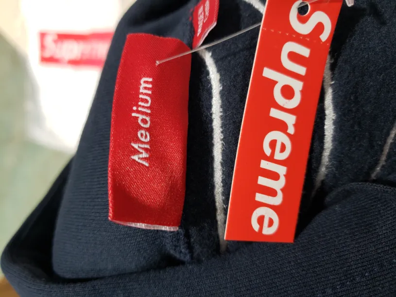 Supreme Satin Appliqué Hoodie Sweatshirt Navy Blue