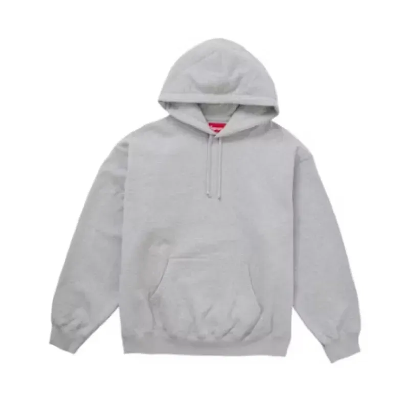 Supreme Satin Appliqué Hoodie Sweatshirt Grey