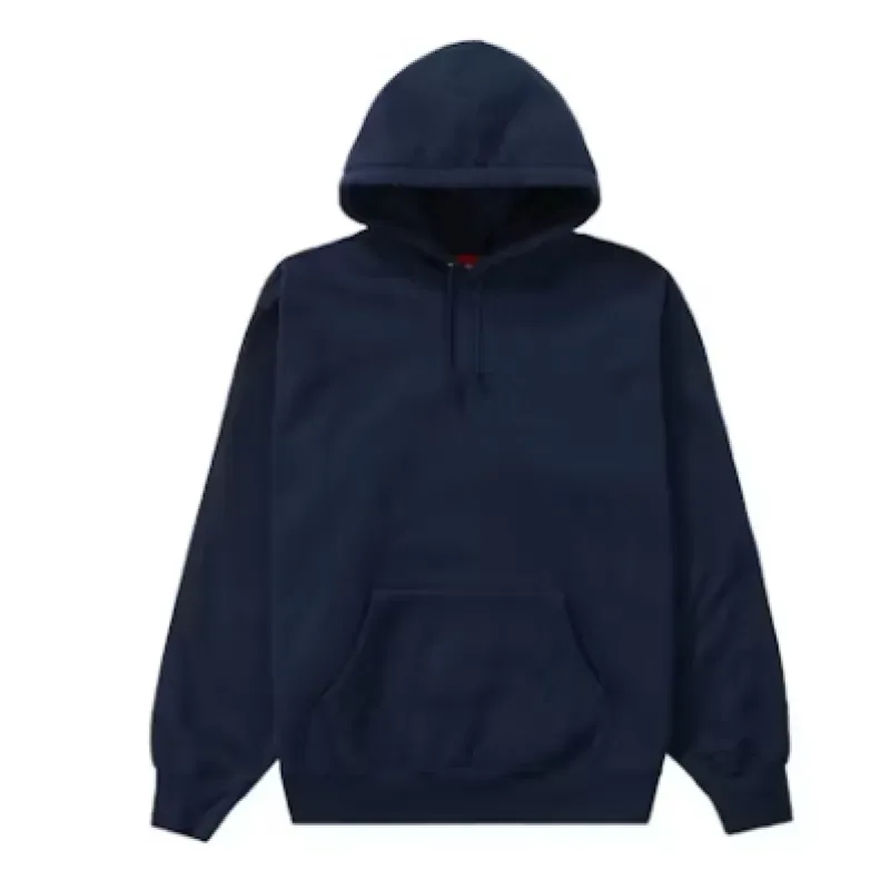 Supreme Satin Appliqué Hoodie Sweatshirt Navy Blue