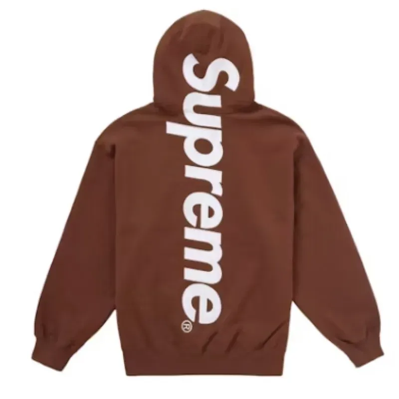 Supreme Satin Appliqué Hoodie Sweatshirt Brown