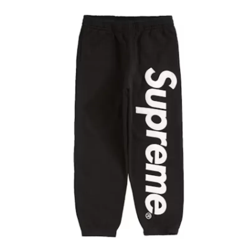 Supreme Satin Applique Sweatpant Black