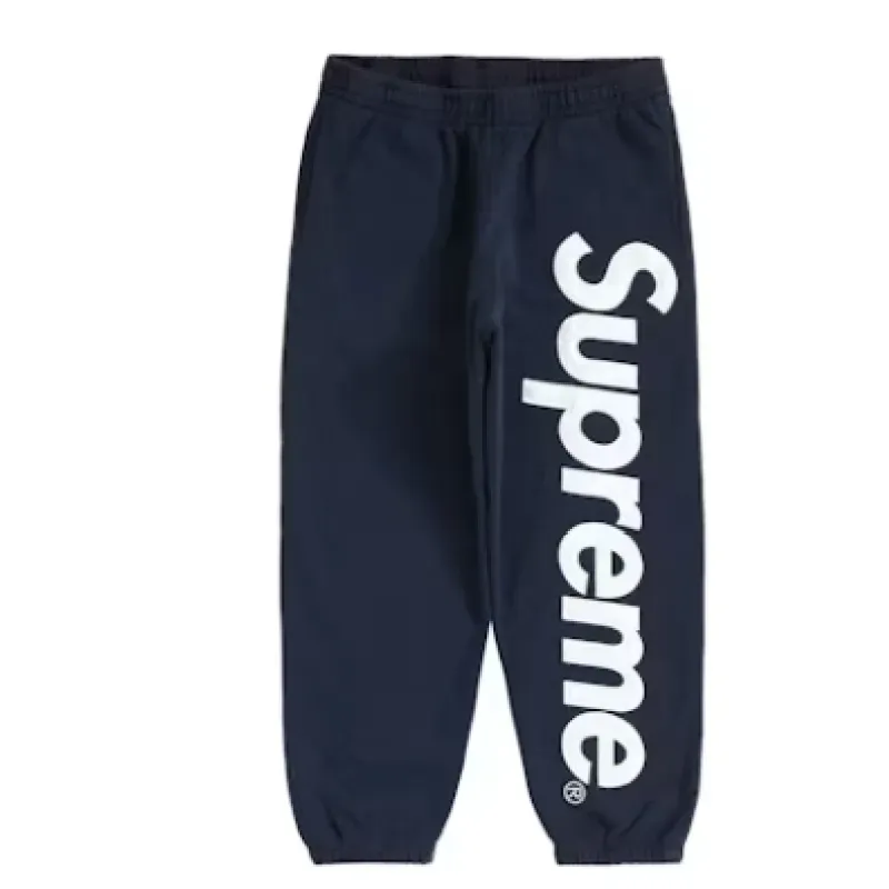 Supreme Satin Applique Sweatpant Navy Blue